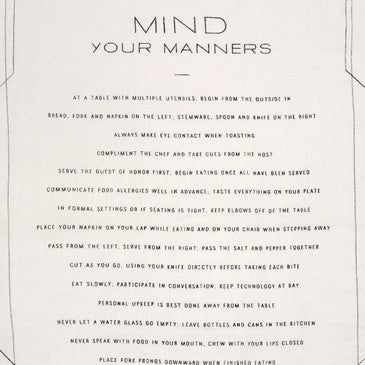 Tea Towel - Manners