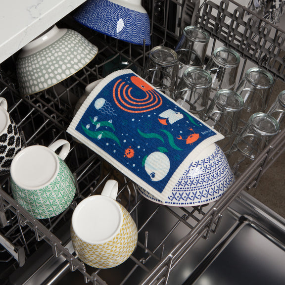 Swedish Dishcloth - Under the Waves
