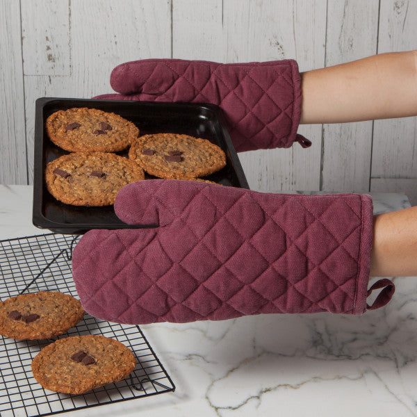 Pot Holder Oven Mitt Set - Wine