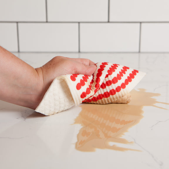 Swedish Dishcloth - Red Dots