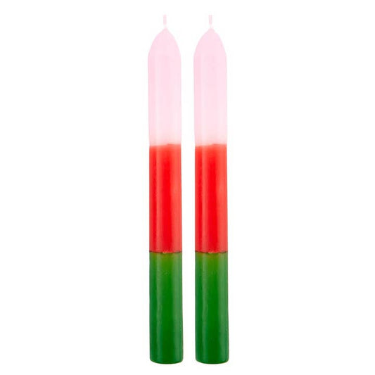 Tapered Candle Set - Pink, Red, Green Ombre