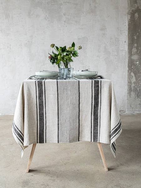 Provence Linen Tablecloth - Black