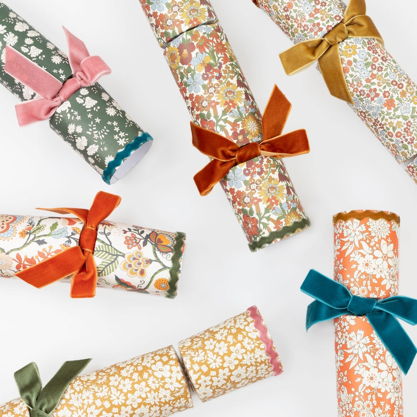Meri Meri X Liberty Fall Crackers with Velvet Bows