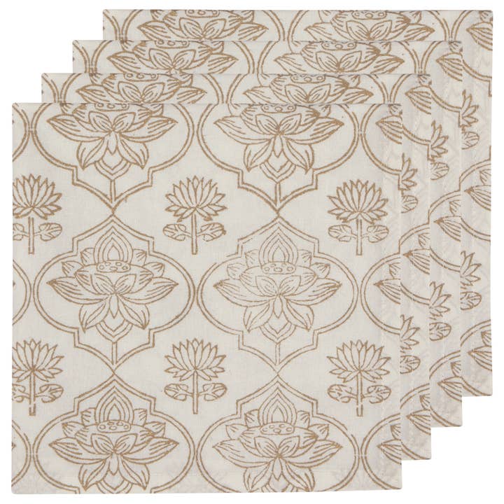 Block Print Napkins - Lotus