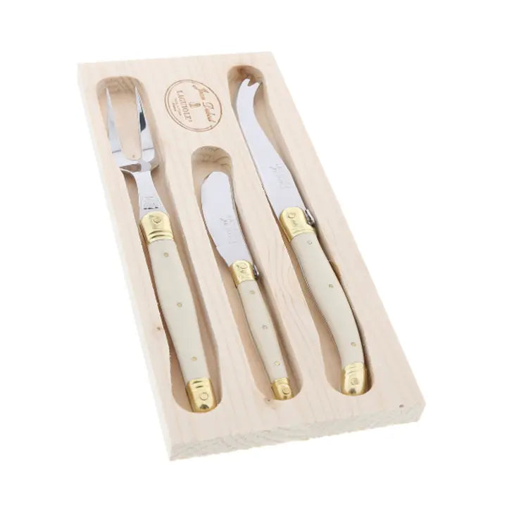 Jean Dubost 3 Piece Cheese Set - Ivory