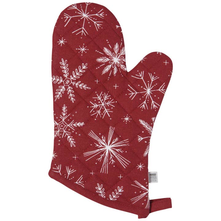 Pot Holder Oven Mitt Set - Snowflake