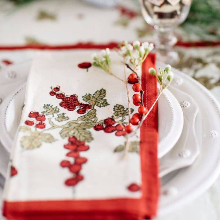 Napkin Set - Gooseberry Red/Green