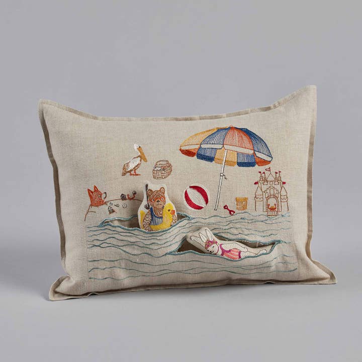 Day At the Beach Pocket Pillow