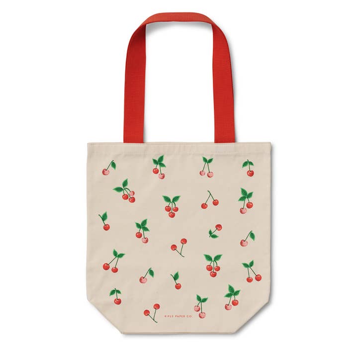 Rifle Paper Co Canvas Tote Bag - Cherries