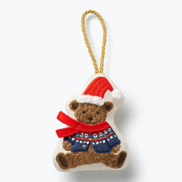 Rifle Paper Co Embroidered Ornament - Beary Christmas