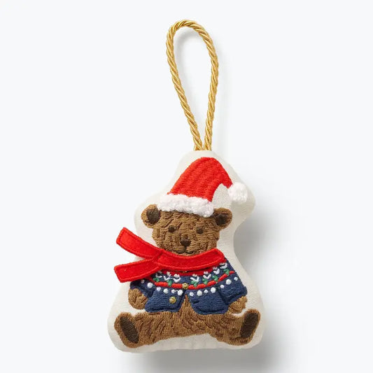 Rifle Paper Co Embroidered Ornament - Beary Christmas