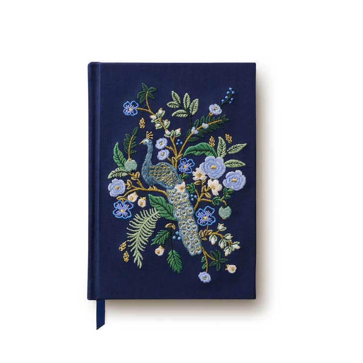 Rifle Paper Co Embroidered Journal - Peacock