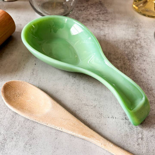 Jadeite Glass Spoon Rest