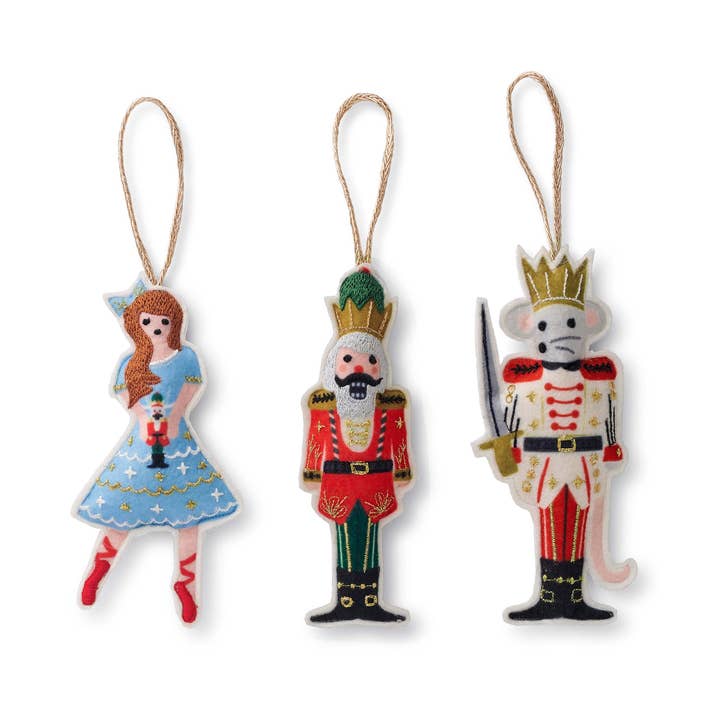 Rifle Paper Co Felt Ornament Set - Nutcracker