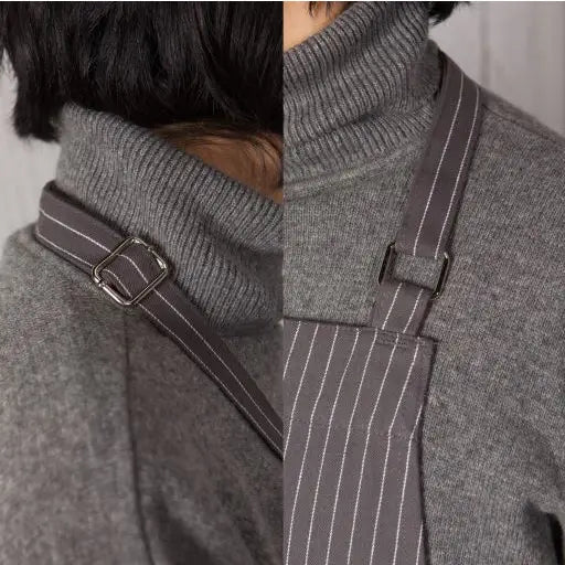 Chef Apron - Pinstripe Granite Grey