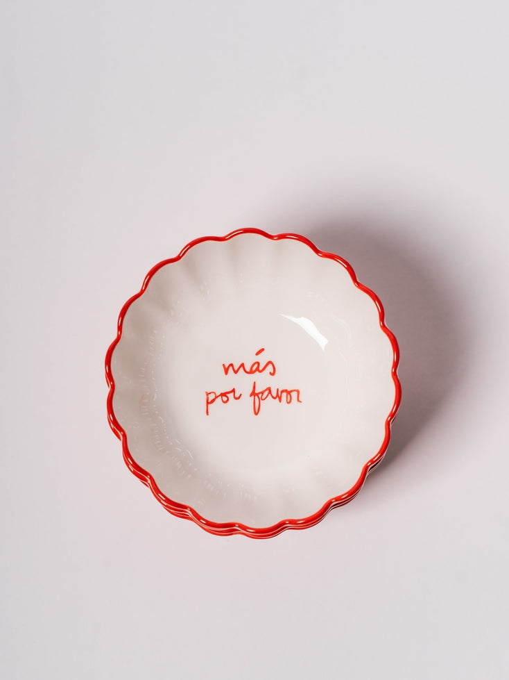 Kinsey Scallop Dessert Bowl - Red