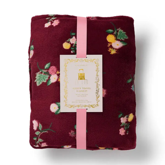Rifle Paper Co Travel Fleece Blanket - Ditsy Dahlia