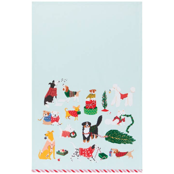 Holiday Hounds Decorative Tea Towel