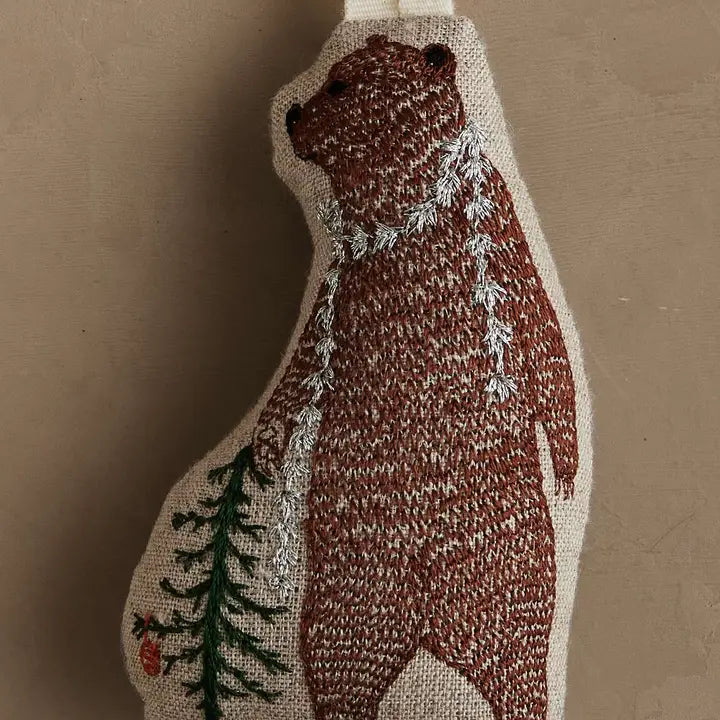 Bear with Tinsel Ornament