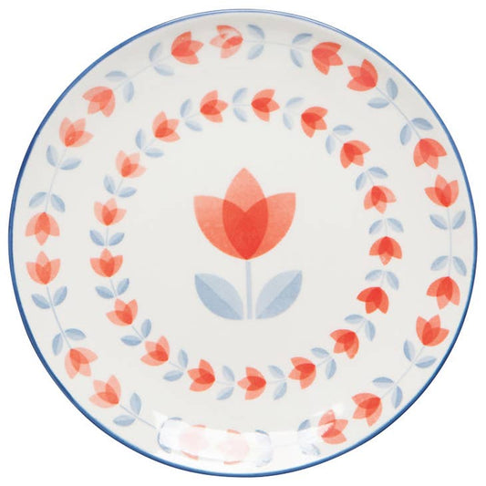 Stamped Appetizer Plate - Red Tulip
