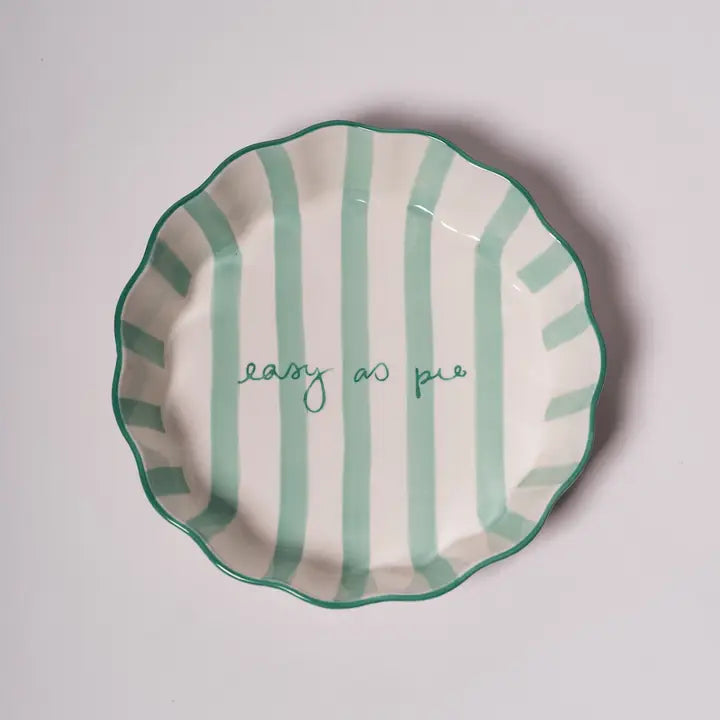 Kinsey Scallop Pie Plate - Green