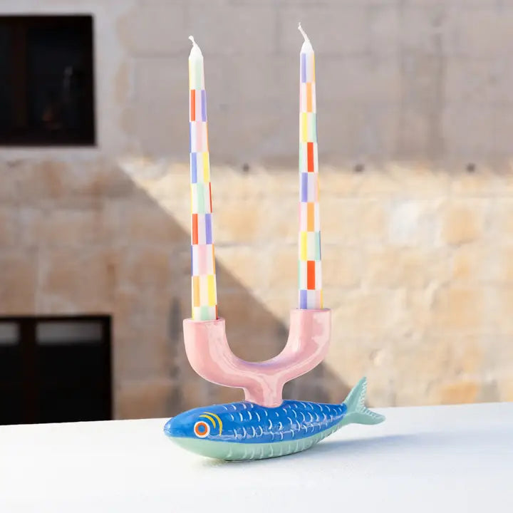 Sardine Fish Ceramic Candle Holder