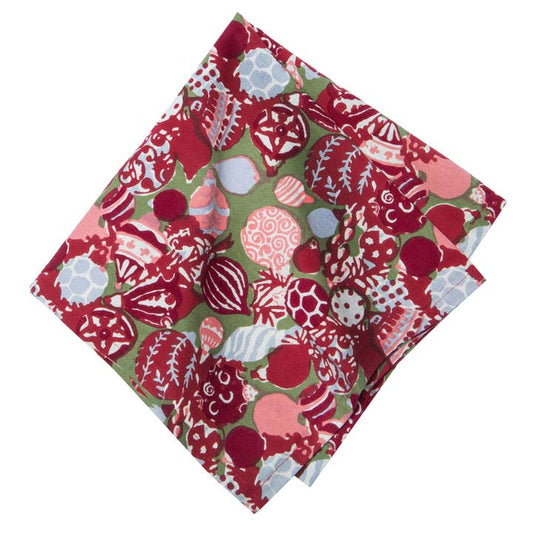 Napkin Set - Ornaments Red/Green