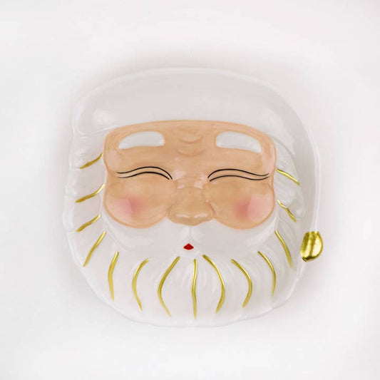 Santa Dessert Plate - White