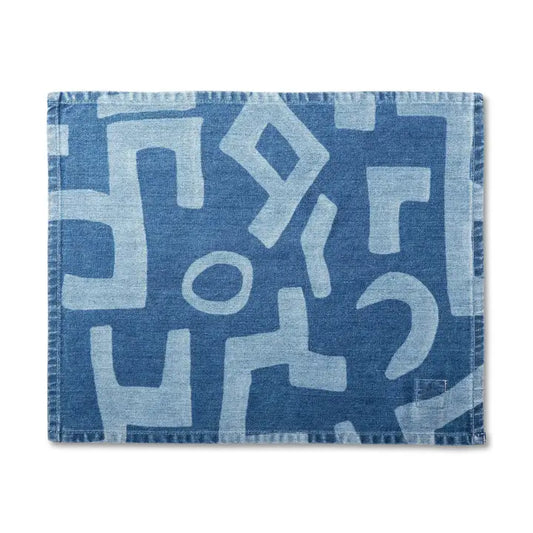 Diaspora Laser Denim Placemat - Mud Print Light