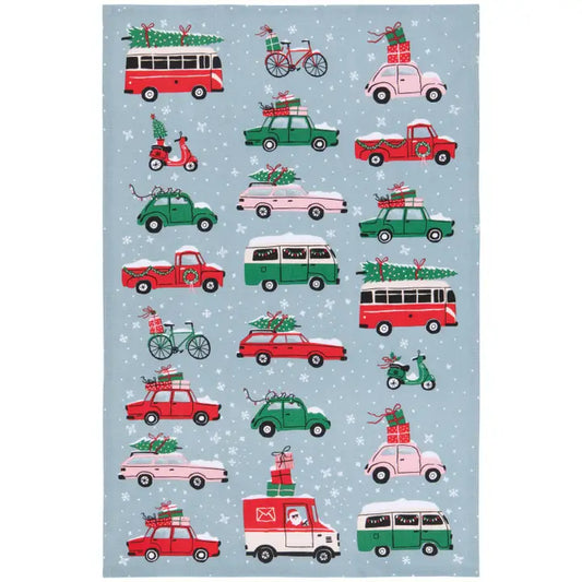 Holiday Traffic Tea Towel