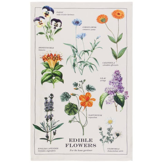 Edible Flowers Tea Towel
