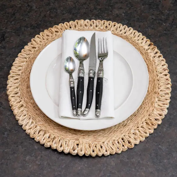 Jean Dubost 24 Pc Everyday Flatware Set - Black