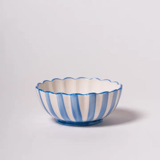Kinsey Scallop Dessert Bowl - Blue