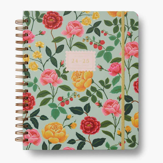 Rifle Paper Co 2025 17-Month Large Spiral Planner - Roses