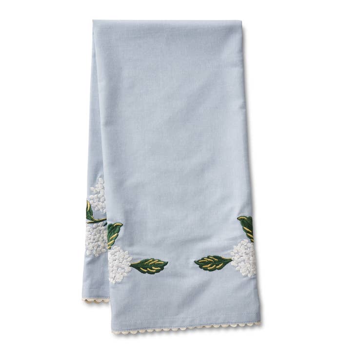 Rifle Paper Co Embroidered Tea Towel - Hydrangea