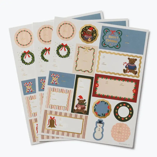 Rifle Paper Co Gift Stickers & Labels - Beary Christmas