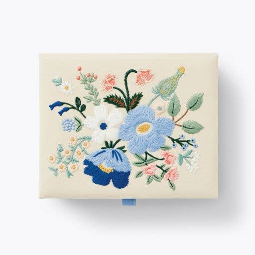 Rifle Paper Co Embroidered Keepsake Box - Garden Party Blue