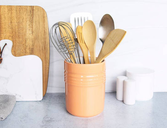 Ceramic Utensil Holder - Coral