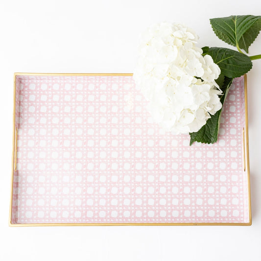 Rectangular Tray - Pink Cane