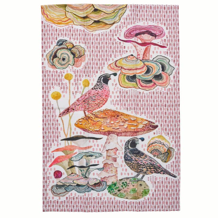 Quails Tea Towel