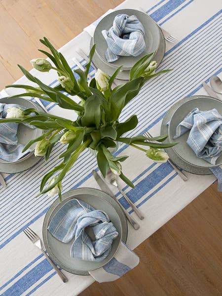 Tuscany Linen Tablecloth - Blue