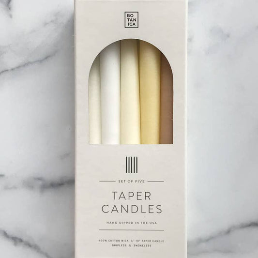 Natural Taper Candles - Neutral Mix