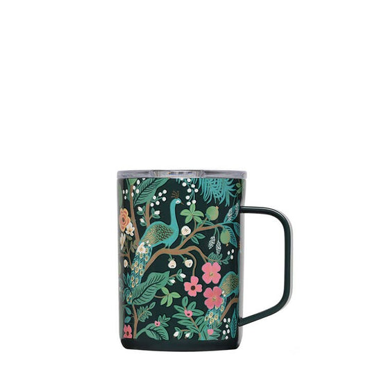 Rifle Paper Co x Corkcicle Travel Mug - Peacock Blue
