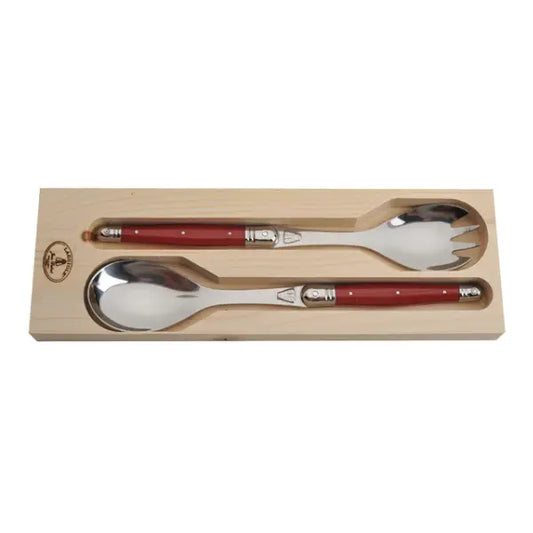 Jean Dubost Salad Serving Set - Red