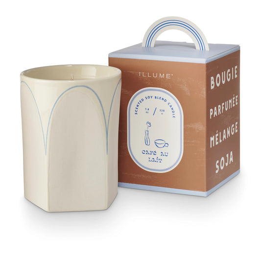 Petite Boxed Ceramic Candle - Cafe Au Lait