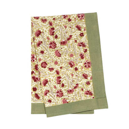 Tea Towel - Meadows Red/Green