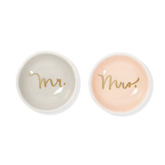 Round Trinket Dish Set - Mr & Mrs