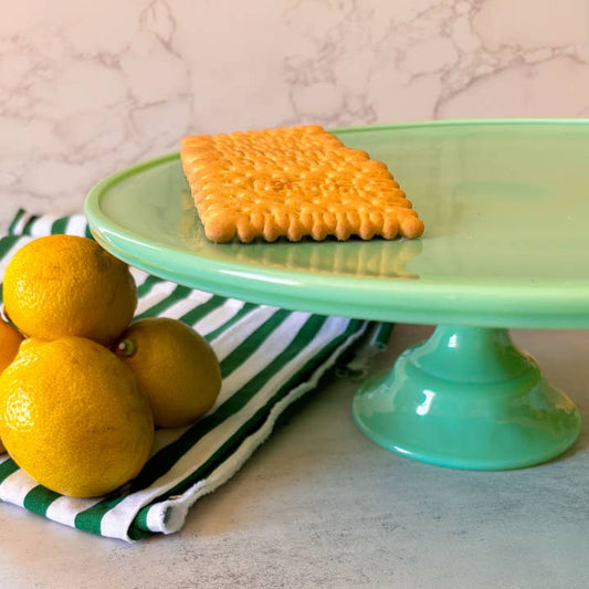 Jadeite Glass Cake Stand