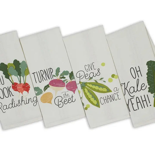 Punny Veggies Tea Towel