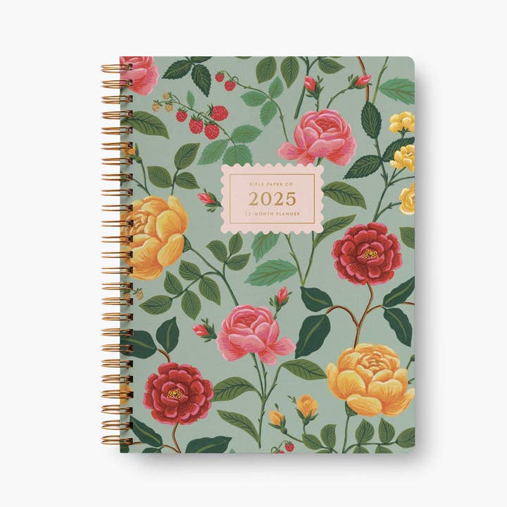 Rifle Paper Co 2025 12-Month Softcover Spiral Planner - Roses